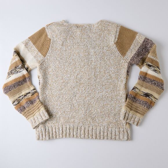 Vtg Carducci Womens Patchwork Sweater Medium Knit Crew Neck Cottagecore Boho Y2K - Picture 2 of 10
